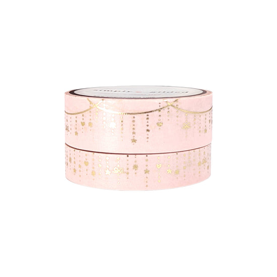 Pink Twinkle Garland washi set (15/10mm + light gold foil)(Item of the Week)