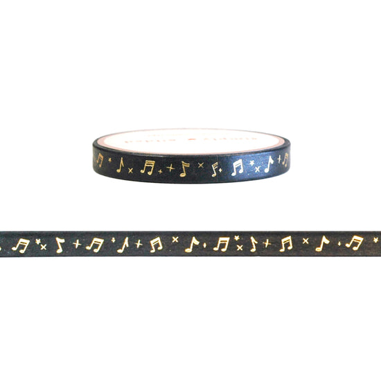 Poetry 101 Music Notes washi (6mm + light gold foil)