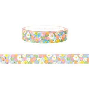Spring Ducks Floral Pattern Small washi (10mm + silver foil)