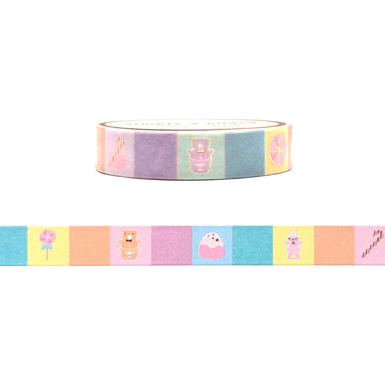 Candy Kingdom Stripe washi (10mm + light gold foil)