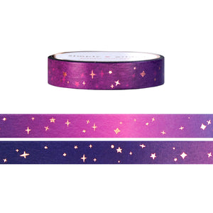Navy Night Starry washi (10mm + rose gold foil)
