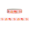 Autumn Blush Pink Mushrooms washi (10mm + satin gold foil)