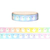 Ghost Party Pastel Rainbow washi (10mm + light purple foil / bubble overlay)