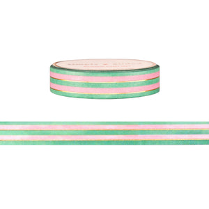 Sweet Gingerbread Stripe washi (10mm + light gold foil)