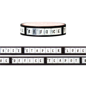 Office Life Crossword washi (10mm + silver foil)