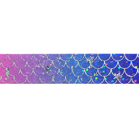 Mermaid Scale Charms washi (15mm + silver holographic bubble foil / bubble glitter overlay)