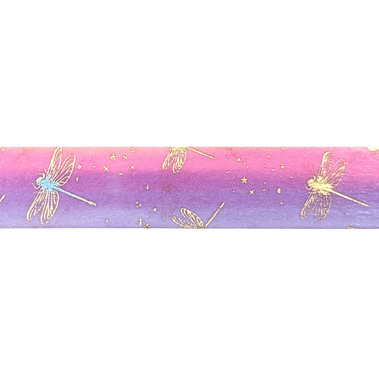 Summer Sunset Dragonfly washi (15mm + light gold holographic foil)