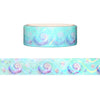 Mermaid Magic Swirly Shells washi (15mm + silver holographic foil / wavy overlay)