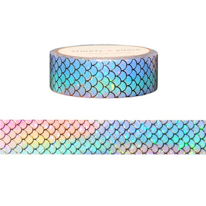 Mermaid Magic Mermaid Tail washi (15mm + light gold foil / bubble overlay)