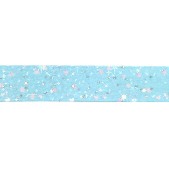 Robins Egg Birthday Confetti washi (15mm + silver holographic bubble foil / star overlay) (Item of the Week)