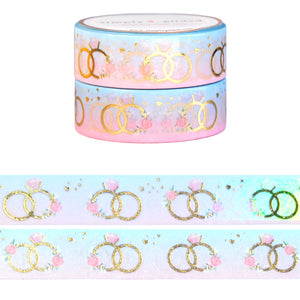 Wedding Rings washi set of 2 - 15mm (you pick)