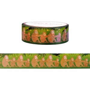Beautiful Bali Monkey washi (15mm + light gold holographic foil)