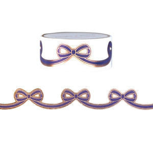 Eggplant Diecut Bow washi (15mm + rose gold foil)