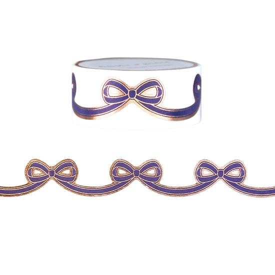 Eggplant Diecut Bow washi (15mm + rose gold foil)