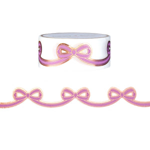 Lilac Lupine Diecut Bow washi (15mm + rose gold foil)
