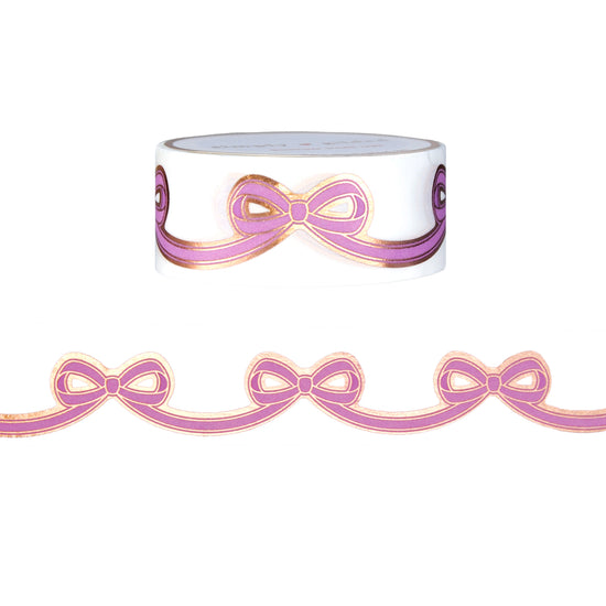 Lilac Lupine Diecut Bow washi (15mm + rose gold foil)