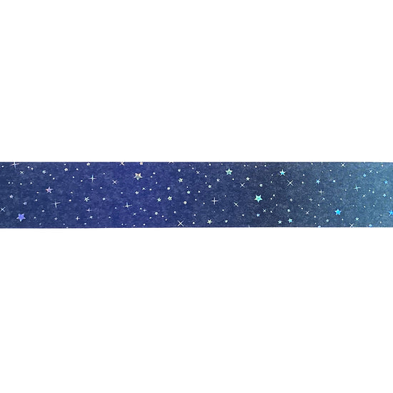 Under the Stars Skyscape washi (15mm + silver holographic foil)