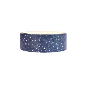 Under the Stars Skyscape washi (15mm + silver holographic foil)