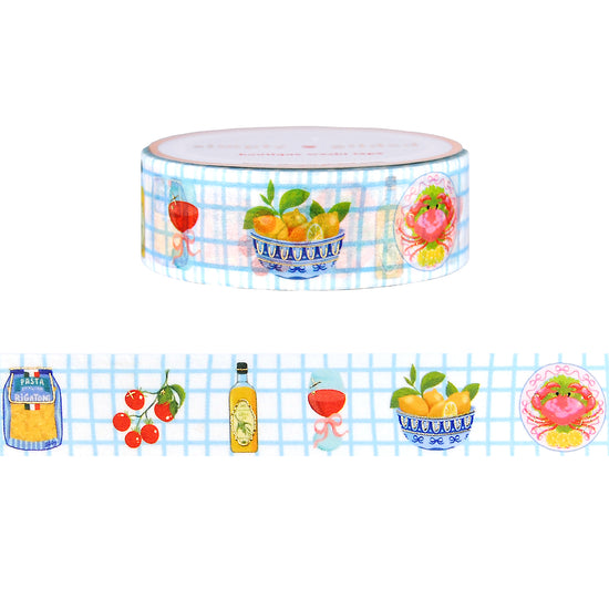 Amalfi Coast Picnic washi (15mm + light gold foil)