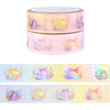 Fabulous Fall Rainbow Bow Pumpkins washi set of 2 (15mm + rose gold foil / iridescent overlay)
