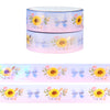 Fabulous Fall Sunflowers washi set of 2 (15mm + rose gold foil / iridescent overlay)