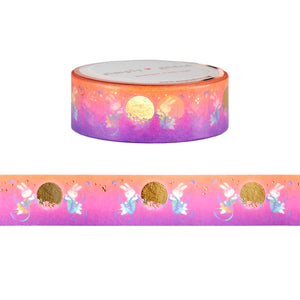 Juniper Moon Goddess 3.0 washi (15mm + light gold foil / iridescent overlay)