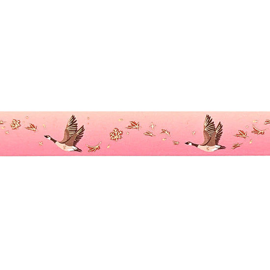 Fall-ow Me Geese washi (15mm + rose gold foil)