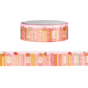 Autumn Blush Bookshelf washi (15mm + satin gold foil)