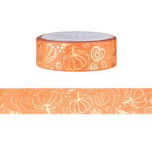 Pie Pumpkin Paisley washi  (15mm + satin gold foil) - OOPS
