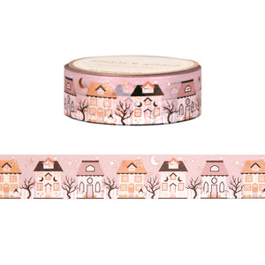 Ghost Friends Neighborhood washi (15mm + rose gold foil)