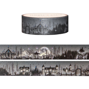 Midnight Hollow Landscape washi (15mm + black holographic foil)