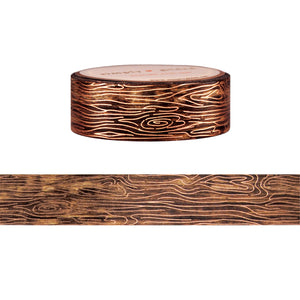 Rustic Fall Wood washi (15mm + rose gold foil)