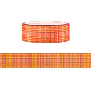 100 Acre Wood in Autumn Plaid washi (15mm + rose gold foil)