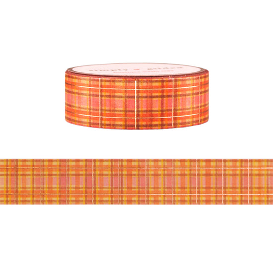 100 Acre Wood in Autumn Plaid washi (15mm + rose gold foil)