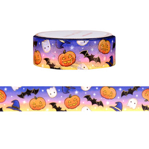 100 Acre Wood Halloween Pattern washi (15mm + light gold foil)