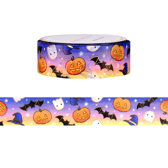 100 Acre Wood Halloween Pattern washi (15mm + light gold foil)