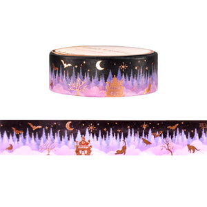 Spooky Silhouettes Landscape washi (15mm + rose gold foil)