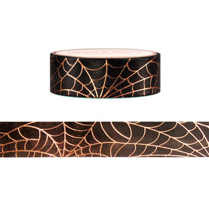 Spooky Silhouettes Spiderwebs washi (15mm + rose gold foil)