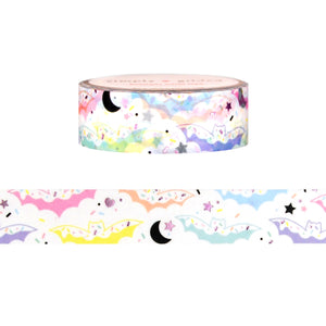 Ghoul Dessert Sprinkle Bats washi (15mm + light purple foil)