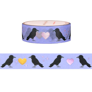 Ghoul Dessert Crows in Love washi (15mm + light purple foil)