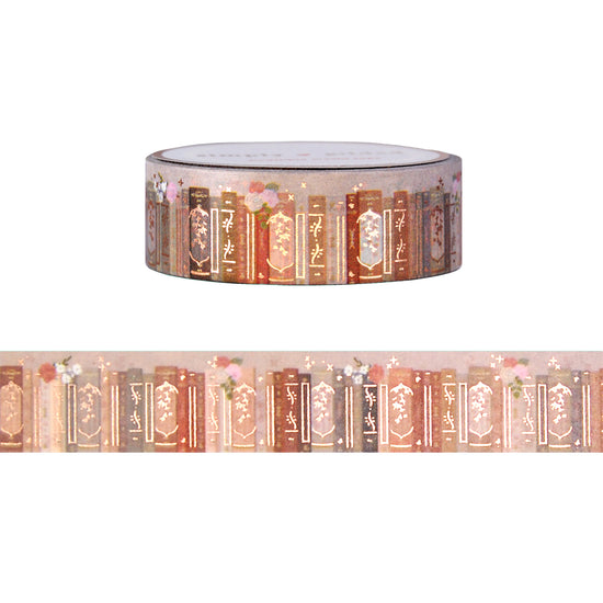 Blushbaby Bookshelf 2.0 washi (15mm + rose gold foil)