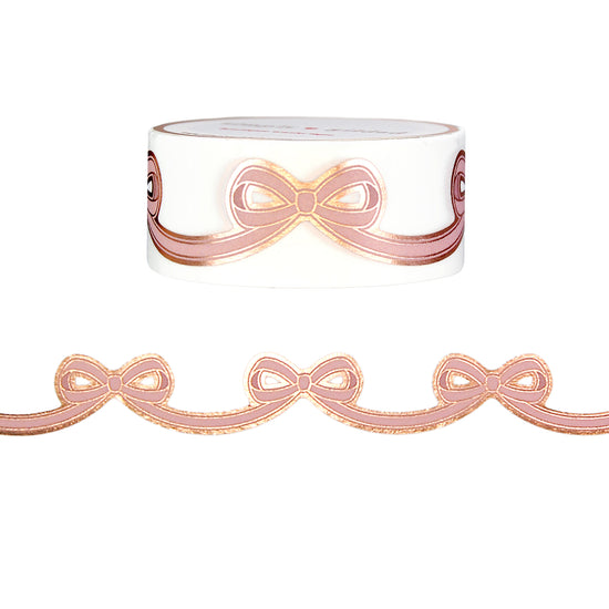 Dusty Rose Diecut Bow (15mm + rose gold foil)