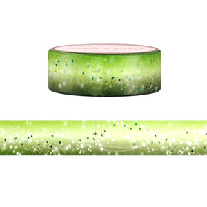 Green Oz Fairytale Swirl washi (15mm + green foil)