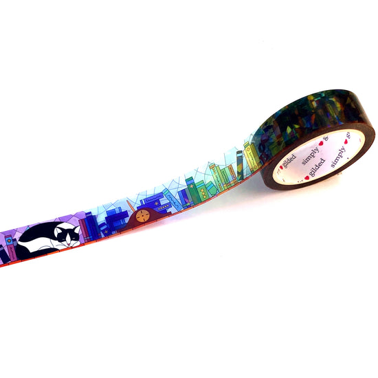 Bookshelf Stained Glass PET tape (15mm + crystal iridescent overlay)