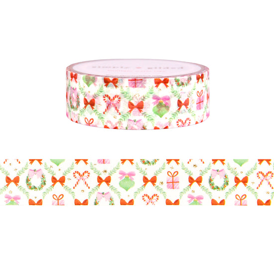 Very  Merry Pattern washi (15mm + light gold foil)