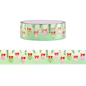 Very Merry Ornaments washi (15mm + light gold foil)