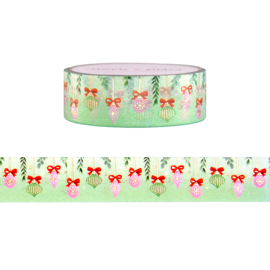 Very Merry Ornaments washi (15mm + light gold foil)
