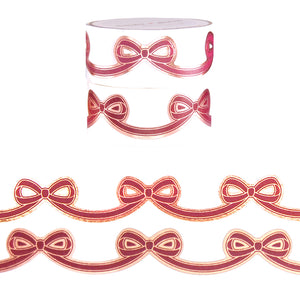 Burgundy Diecut Bow set of 2 washi (15mm + rose gold foil)