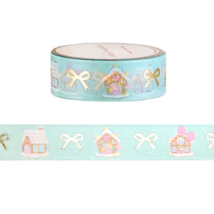 Sugar & Spice Gingerbread House washi (15mm + light gold foil)