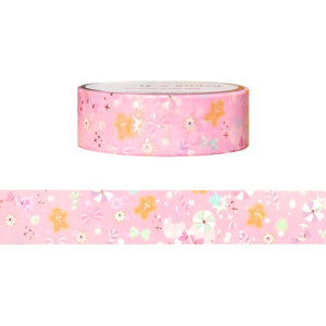Christmas Candy Pattern washi (15mm + light gold foil / iridescent overlay)